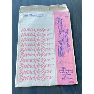 Stretch & Sew 1977 No 1580 Vintage Peasant Dress Sewing Pattern Uncut